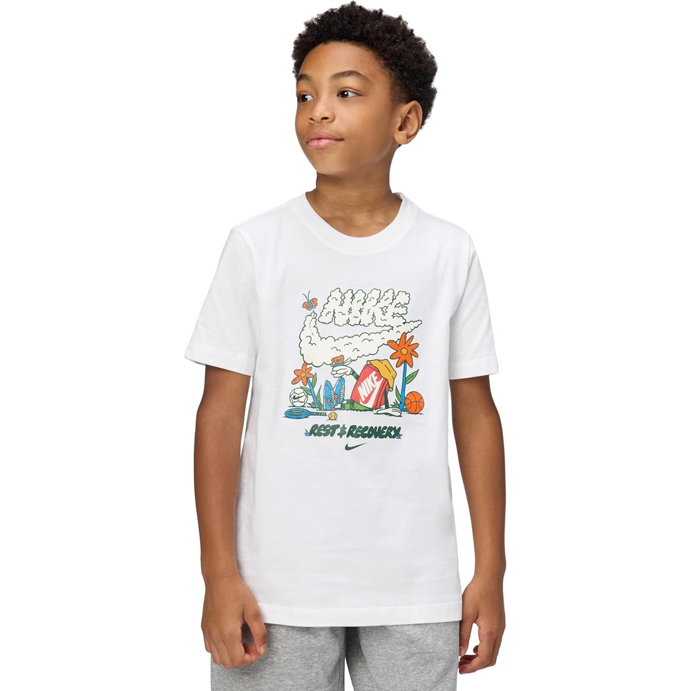 image:imageNike Unisex Big Kids Sportswear Club Boxy Rest TShirt Boys and GirlsWhite
