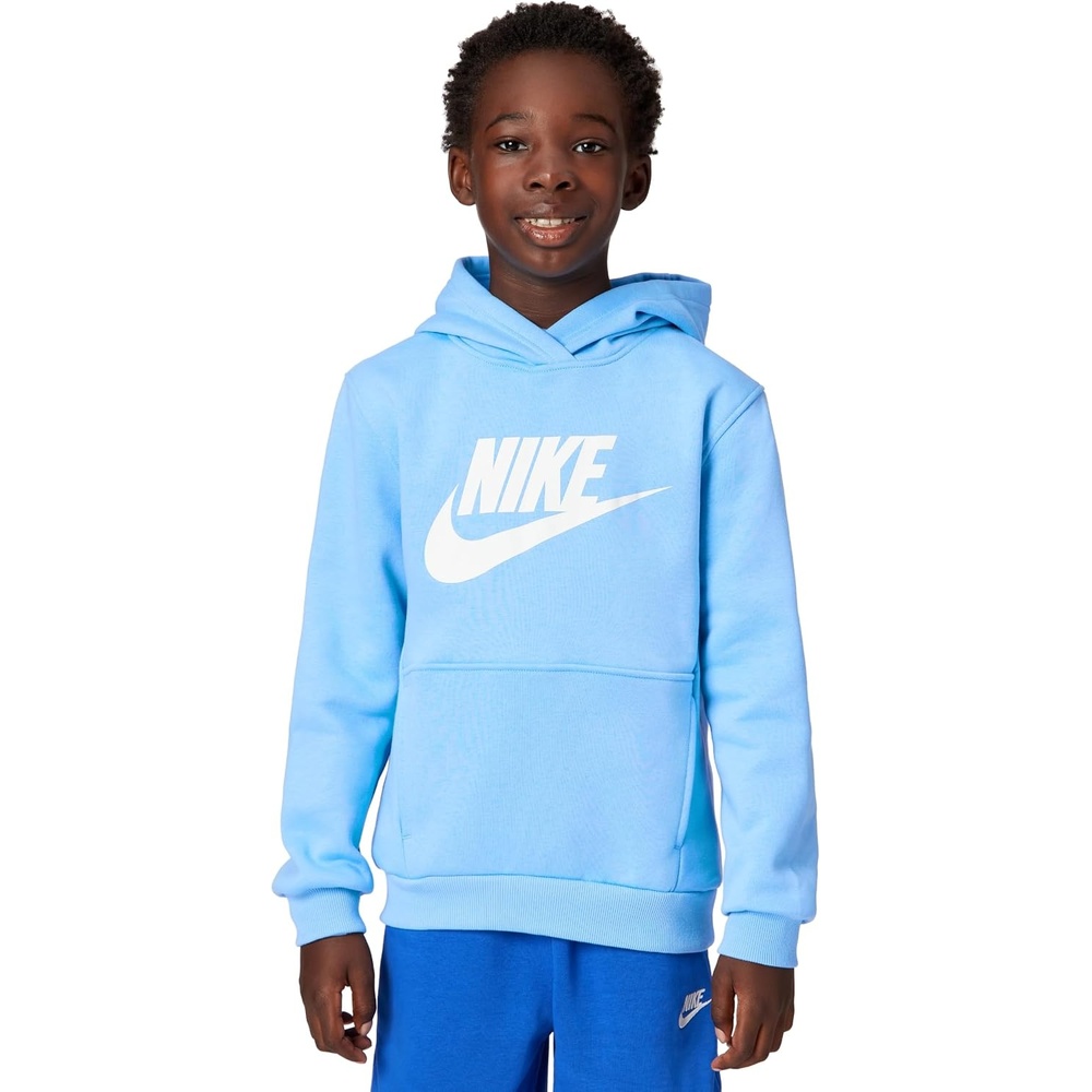 image:imageNike Unisex Big Kids Sportswear Club Fleece Hoodie Boys and Girls SweatshirtFootball BlueWhite