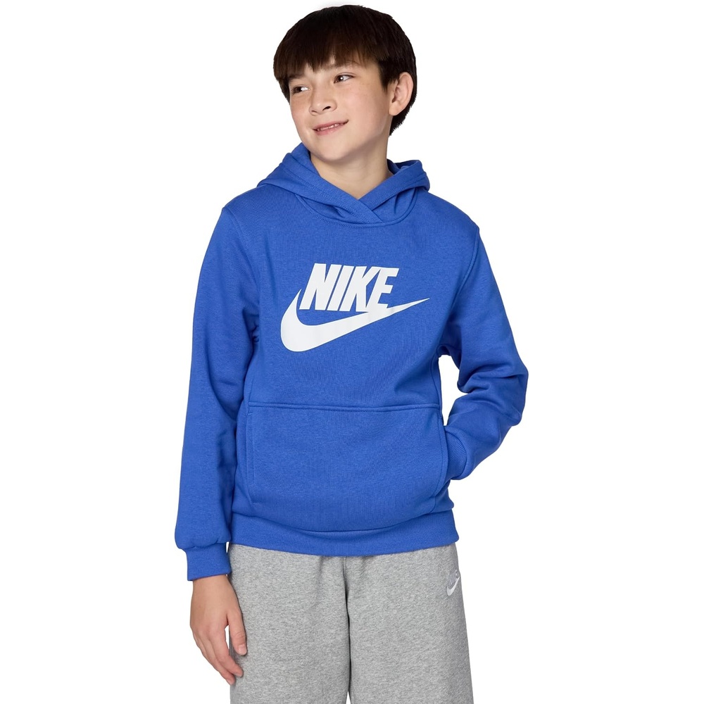image:imageNike Unisex Big Kids Sportswear Club Fleece Hoodie Boys and Girls SweatshirtGame RoyalWhite