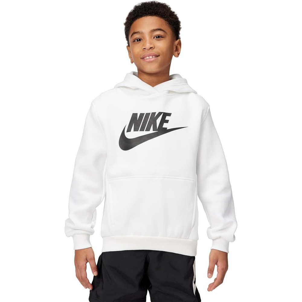 image:imageNike Unisex Big Kids Sportswear Club Fleece Hoodie Boys and Girls SweatshirtWhiteBlack