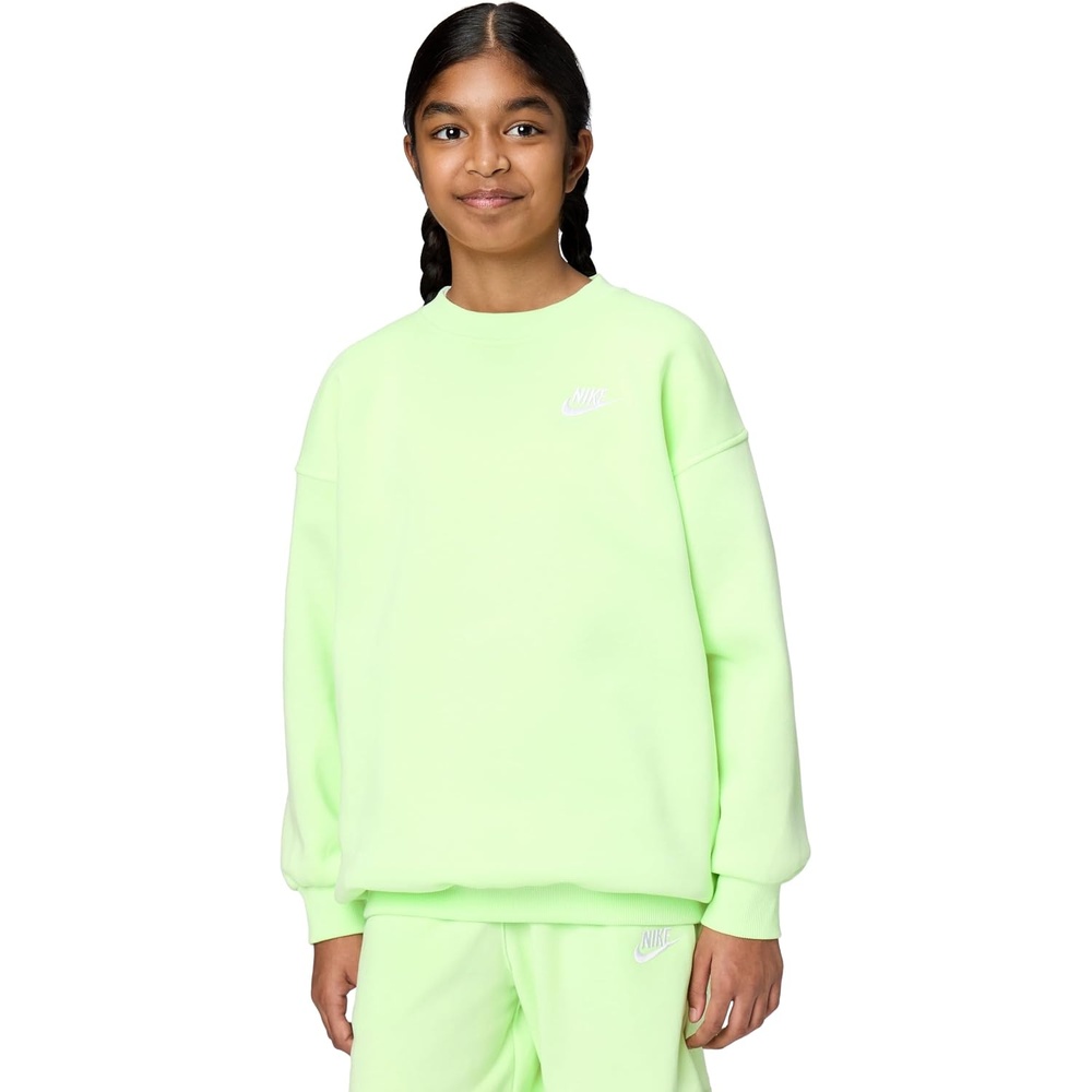 image:imageNike Unisex Big Kids Sportswear Club Fleece Oversized Sweatshirt Boys and GirlsLight Liquid LimeLight Liquid LimeWhite