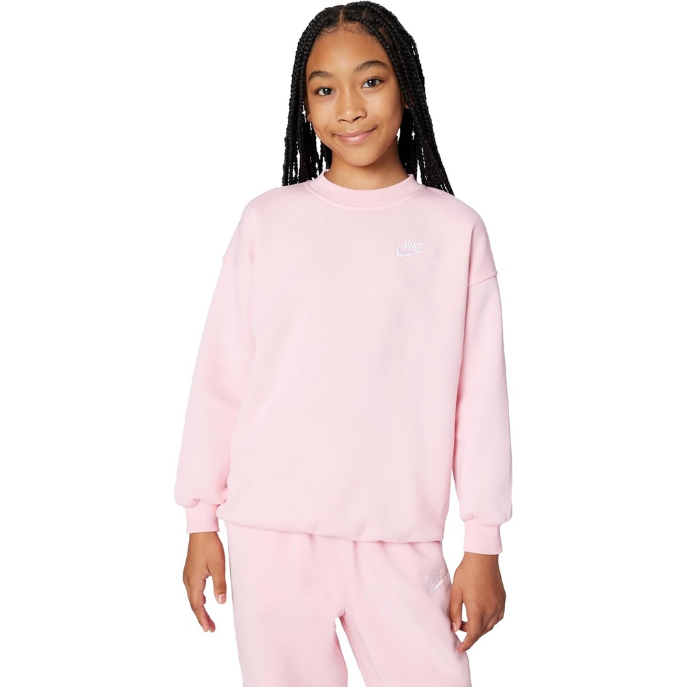 image:imageNike Unisex Big Kids Sportswear Club Fleece Oversized Sweatshirt Boys and GirlsMedium Soft PinkMedium Soft PinkWhite