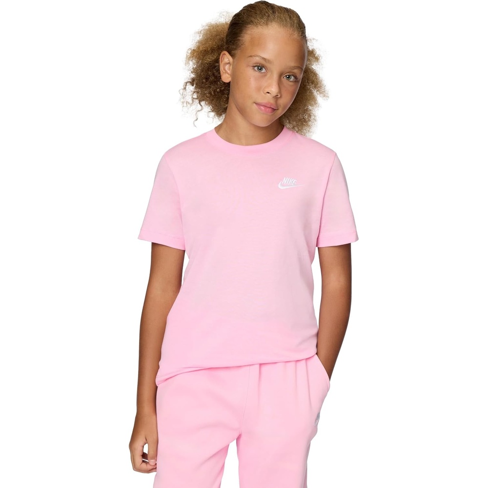 image:imageNike Unisex Big Kids Sportswear Club TShirt Boys and GirlsMedium Soft Pink