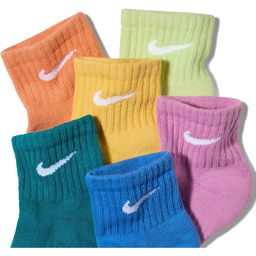 image:imageNike Unisex Kids Everyday Cushioned Ankle Socks 6Pack Boys and GirlsOrange FrostTopaz GoldBarely VoltBright SprucePacific BlueLight Magenta