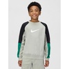 Nike Big Kids’ Sportswear Tracksuit – Boys and Girls Two Piece Set Sweatshirt Shorts(Spruce Fog/Black/Malachite/White)