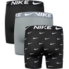 Nike Boys’ Dri-FIT Essentials Micro Multi-Pack Boxer Briefs(Grey/Black Printed 3-pack)