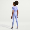 Nike Girls’ One Dri-FIT High-Waisted Leggings(Light Thistle/White)