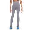 Nike Girls’ One Dri-FIT High-Waisted Leggings(Smoke Grey/White)