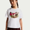 Nike Girls’ Sportswear Boxy Bear T-Shirt(White/(Sloth))