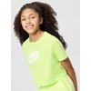 Nike Girls’ Sportswear Cropped T-Shirt (Large Swoosh Logo)(Light Liquid Lime)