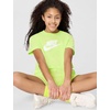 Nike Girls’ Sportswear Cropped T-Shirt (Large Swoosh Logo)(Light Liquid Lime)