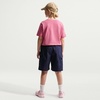 Nike Girls’ Sportswear Cropped T-Shirt (Large Swoosh Logo)(Peony)