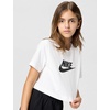 Nike Girls’ Sportswear Cropped T-Shirt (Large Swoosh Logo)(White)