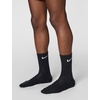 Nike Unisex Adult Everyday Cushioned Training Crew Socks (3-Pack) | Mens and Womens(Black/White)