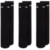 Nike Unisex Adult Everyday Cushioned Training Crew Socks (3-Pack) | Mens and Womens(Black/White)