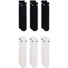 Nike Unisex Adult Everyday Cushioned Training Crew Socks (6-Pack) | Mens and Womens(Black White/White Black)