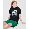 Nike Unisex Big Kids’ Sportswear Club Boxy Rest T-Shirt – Boys and Girls(Black)