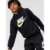 Nike Unisex Big Kids’ Sportswear Club Fleece Hoodie – Boys and Girls Sweatshirt(Black/White/Light Liquid Lime)