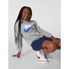 Nike Unisex Big Kids’ Sportswear Club Fleece Hoodie – Boys and Girls Sweatshirt(Dark Grey Heather/Game Royal)