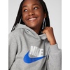 Nike Unisex Big Kids’ Sportswear Club Fleece Hoodie – Boys and Girls Sweatshirt(Dark Grey Heather/Game Royal)