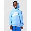 Nike Unisex Big Kids’ Sportswear Club Fleece Hoodie – Boys and Girls Sweatshirt(Football Blue/White)