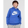 Nike Unisex Big Kids’ Sportswear Club Fleece Hoodie – Boys and Girls Sweatshirt(Game Royal/White)