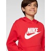 Nike Unisex Big Kids’ Sportswear Club Fleece Hoodie – Boys and Girls Sweatshirt(University Red/White)