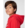 Nike Unisex Big Kids’ Sportswear Club Fleece Hoodie – Boys and Girls Sweatshirt(University Red/White)