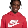 Nike Unisex Big Kids’ Sportswear Club Fleece Hoodie – Boys and Girls Sweatshirt(University Red/White)