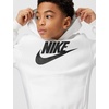 Nike Unisex Big Kids’ Sportswear Club Fleece Hoodie – Boys and Girls Sweatshirt(White/Black)