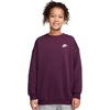 Nike Unisex Big Kids’ Sportswear Club Fleece Oversized Sweatshirt – Boys and Girls(Bordeaux/White)