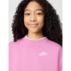 Nike Unisex Big Kids’ Sportswear Club Fleece Oversized Sweatshirt – Boys and Girls(Light Magenta/Light Magenta/White)