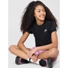 Nike Unisex Big Kids’ Sportswear Club T-Shirt – Boys and Girls(Black/White/Wolf Grey)