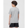 Nike Unisex Big Kids’ Sportswear Club T-Shirt – Boys and Girls(Dark Grey Heather/White/University Red)