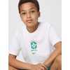 Nike Unisex Big Kids’ Sportswear Club World Cup T-Shirt – Boys and Girls((Brazil) White)