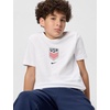 Nike Unisex Big Kids’ Sportswear Club World Cup T-Shirt – Boys and Girls((Usa) White)