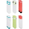 Nike Unisex Kids’ Everyday Cushioned Crew Socks (6-Pack) | Boys and Girls(Teal/Lime/Coral)