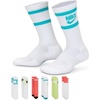 Nike Unisex Kids’ Everyday Cushioned Crew Socks (6-Pack) | Boys and Girls(Teal/Lime/Coral)