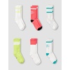 Nike Unisex Kids’ Everyday Cushioned Crew Socks (6-Pack) | Boys and Girls(Teal/Lime/Coral)