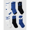Nike Unisex Kids’ Everyday Cushioned Crew Socks (6-Pack) | Boys and Girls(White/Black/Game Royal)