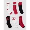 Nike Unisex Kids’ Everyday Cushioned Crew Socks (6-Pack) | Boys and Girls(White/Black/University Red)