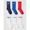 Nike Unisex Kids’ Everyday Cushioned Crew Socks (6-Pack) | Boys and Girls(White/Game Royal/Midnight Navy/Team Red/Light Crimson)