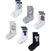 Nike Unisex Kids’ Everyday Cushioned Crew Socks (6-Pack) | Boys and Girls(White/Light Smoke Grey/Light Crimson/Pure Platinum/Game Royal/Black)