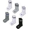 Nike Unisex Kids’ Everyday Cushioned Crew Socks (6-Pack) | Boys and Girls(White/Light Smoke Grey/Smoke Grey/Black)