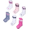 Nike Unisex Kids’ Everyday Cushioned Crew Socks (6-Pack) | Boys and Girls(White/Pink Foam/Ashen Slate/Playful Pink)