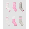 Nike Unisex Kids’ Everyday Cushioned Crew Socks (6-Pack) | Boys and Girls(White/Pink/Grey)