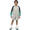 Nike Big Kids’ Sportswear Tracksuit – Boys and Girls Two Piece Set Sweatshirt Shorts(Spruce Fog/Black/Malachite/White)