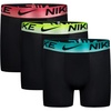 Nike Boys’ Dri-FIT Essentials Micro Multi-Pack Boxer Briefs(Black/Clear Jade)