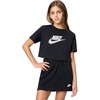 Nike Girls’ Sportswear Cropped T-Shirt (Large Swoosh Logo)(Black)
