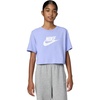 Nike Girls’ Sportswear Cropped T-Shirt (Large Swoosh Logo)(Light Thistle)
